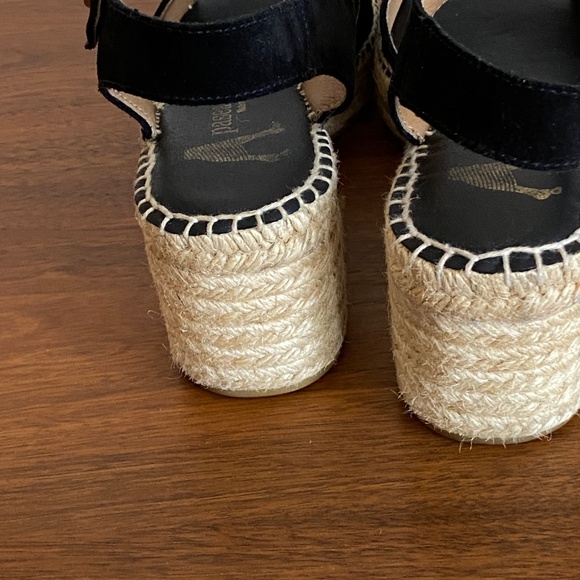 REDUCED! PASEART Espadrille Sandals Black Suede Size 7.5 EUC - Picture 4 of 8